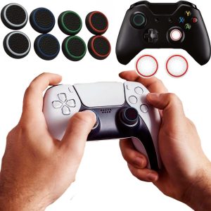 baerfit 10 pcs controller thumb grips joy stick replacement ps 5c console thumb grip caps compatible with ps5 remote controller thumb grips ps4 accessories xbox one/360 game controller joystick caps