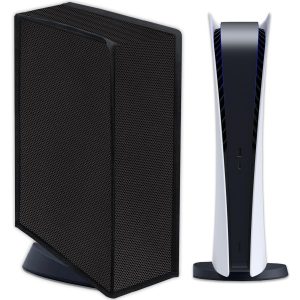 cranique waterproof dust cover for ps5 gaming console digital edition & disc edition playstation 5 (black)